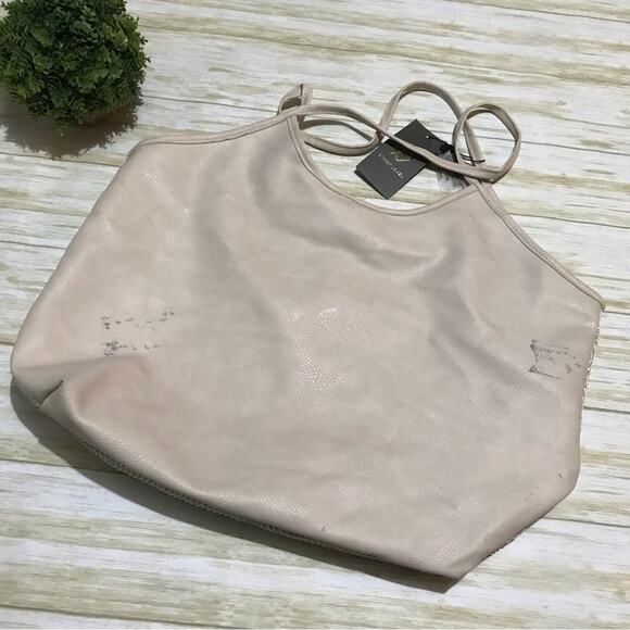 Street Level NWT Cream White Woven Mesh Large Beach Vacation Tote Bag Purse - Picture 5 of 10